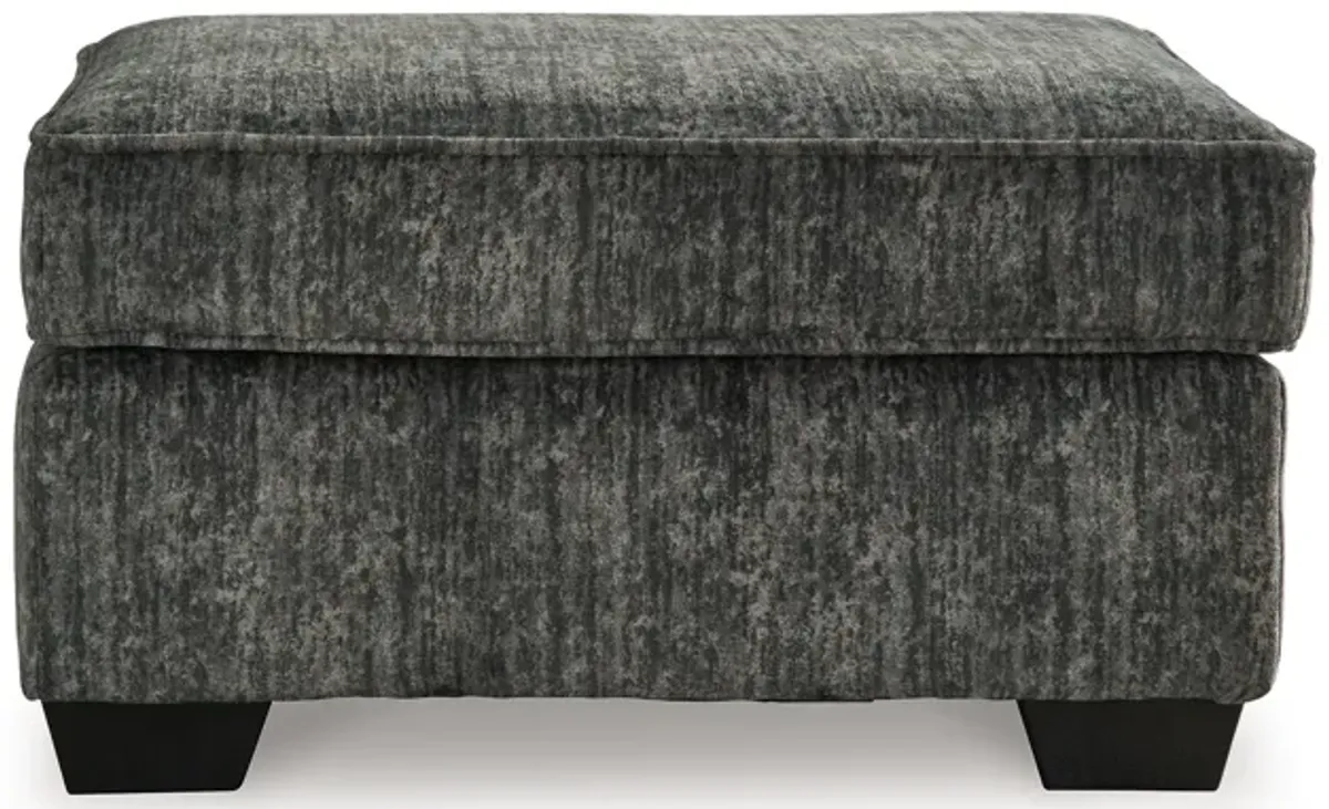 Layla Accent Ottoman, Contemporary Dark Gray Polyester, Black, 35 Inch