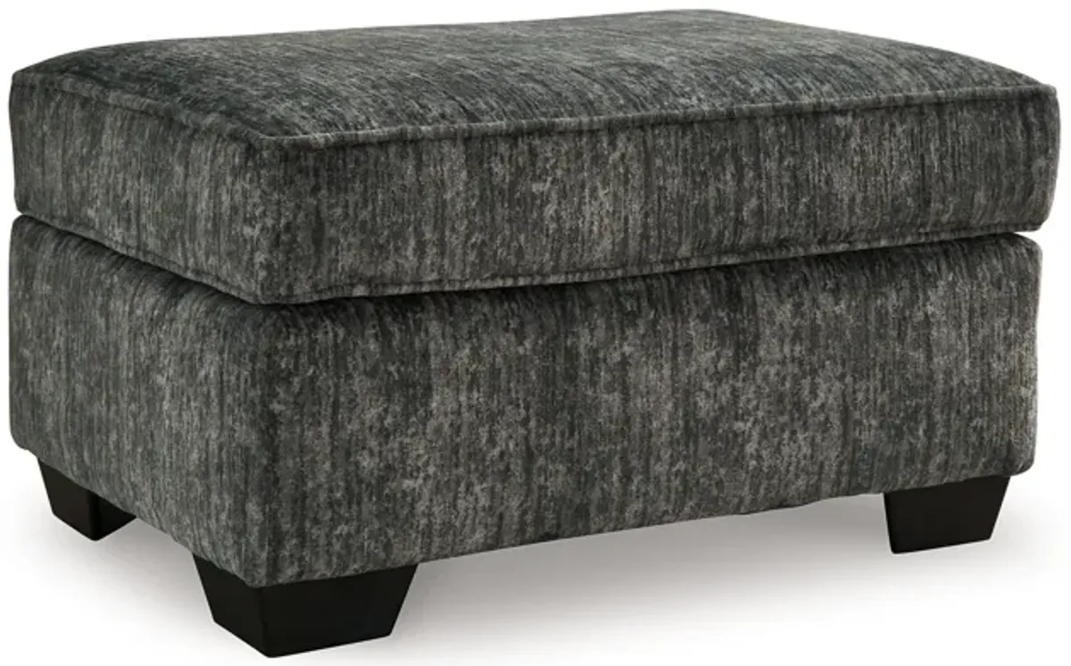 Layla Accent Ottoman, Contemporary Dark Gray Polyester, Black, 35 Inch