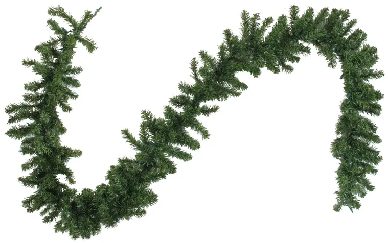 9' x 10" Pre-Lit LED Canadian Pine Artificial Christmas Garland  Clear Lights