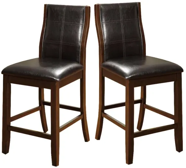 Townsend II Leatherette Parson Chair Counter Height Chair, Set Of 2-Benzara