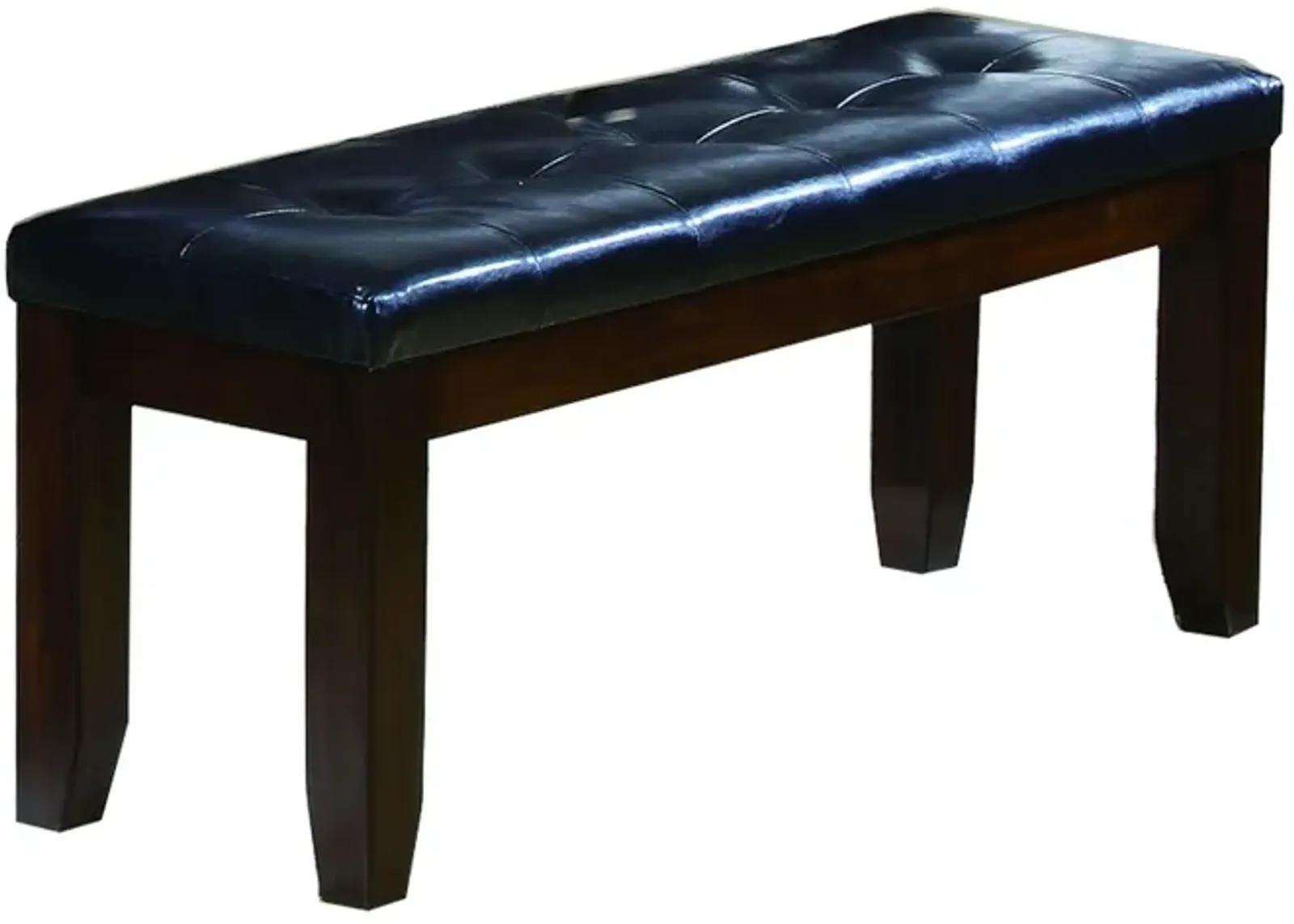 Impressive leather Tufted Upholstered Bench In Brown And Black-Benzara