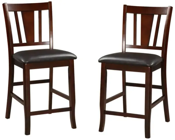Wooden High Chair, Dark Brown & Black, Set of 2 - Benzara