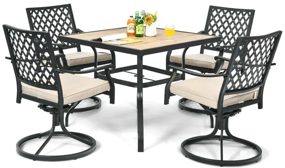 Patio Metal Square Dining Table for Garden and Poolside