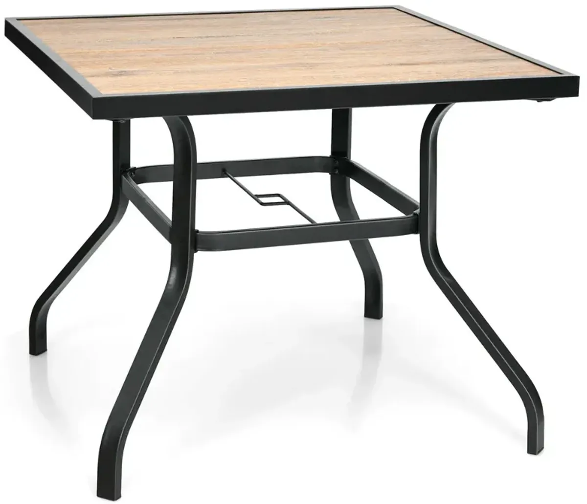 Patio Metal Square Dining Table for Garden and Poolside