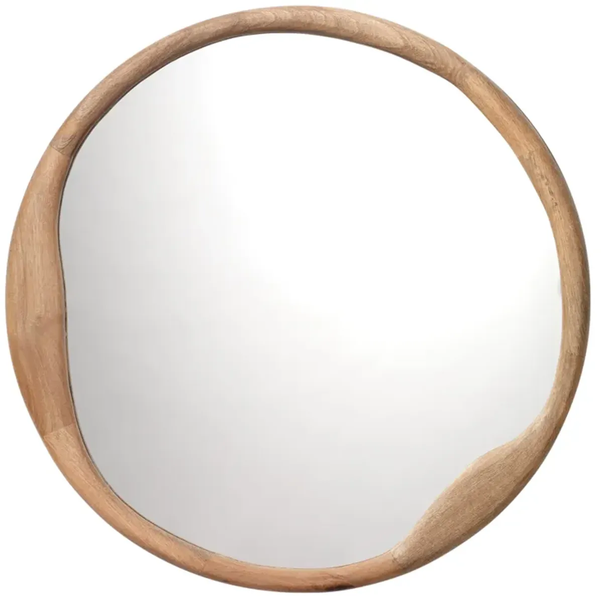 Organic Mango Wood Round Mirror