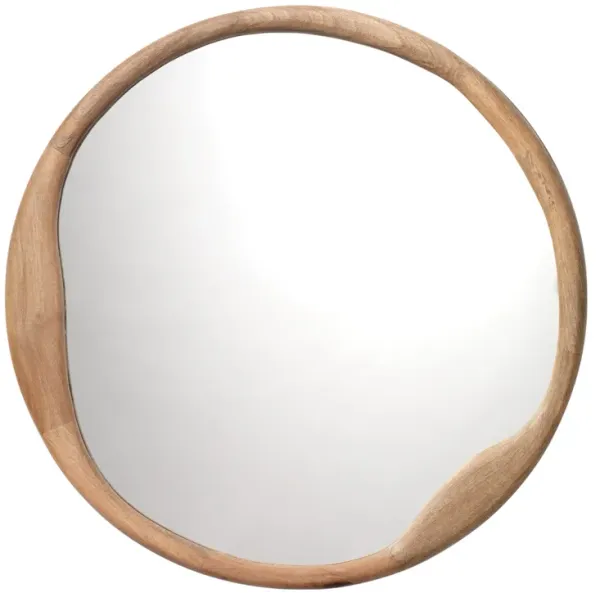 Organic Mango Wood Round Mirror