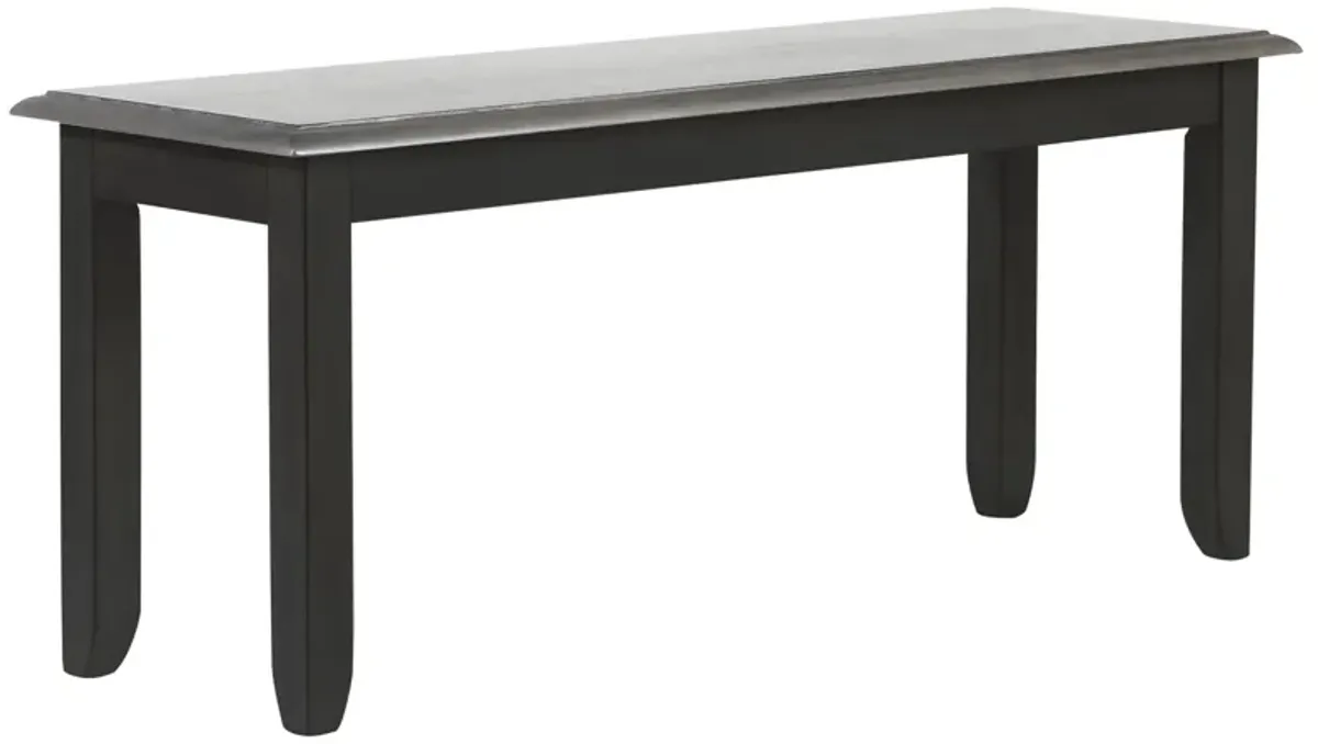 Tempo Brook Grey and Antique Black Dining Bench 18 in. X 42 in. X 14 in.