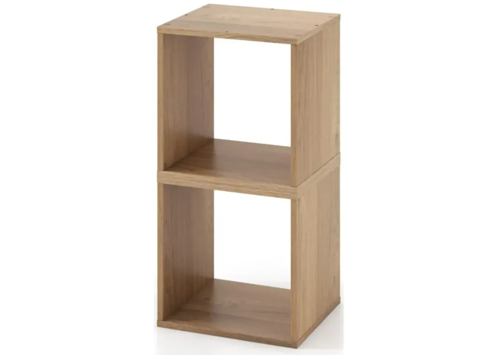 Hivvago 2 Cubes Stackable Bookcase for Living Room and Study-Natural