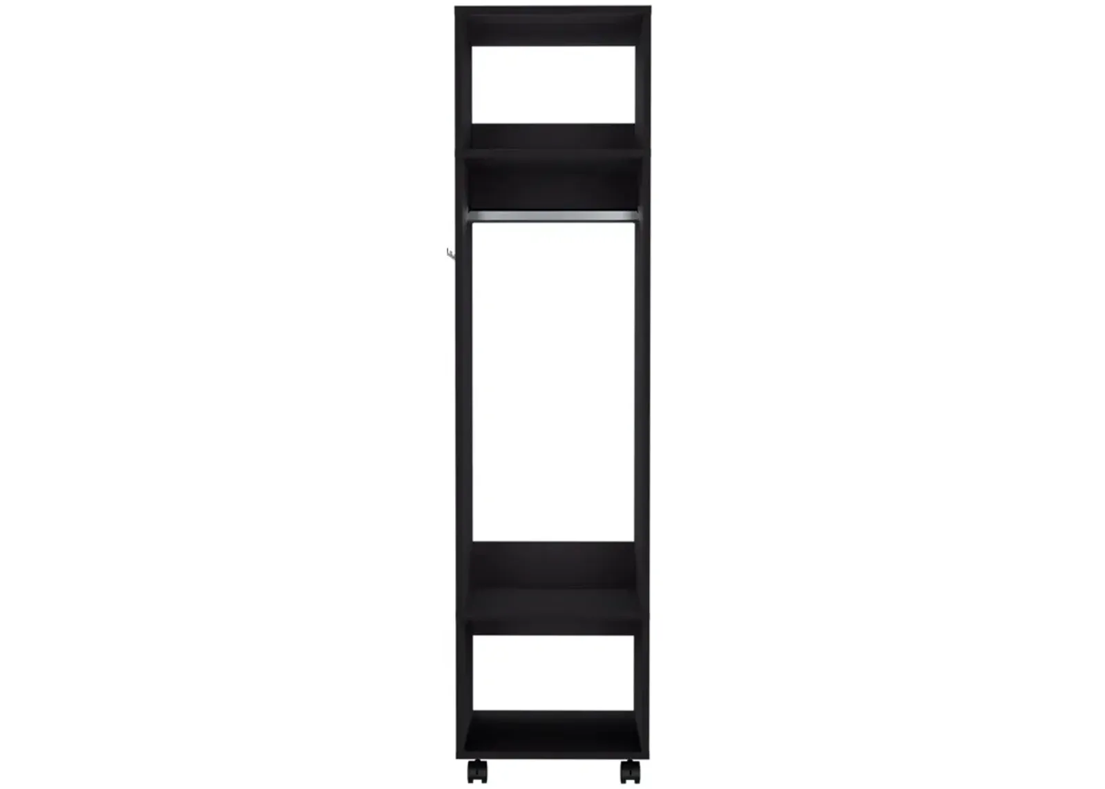 Cordova Armoire 63"H, with 3 Shelves, 1 Mirror, and 4 Wheels, White