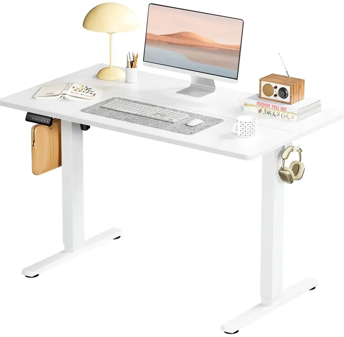 SMUG Standing Desk, Adjustable Height Electric Sit Stand Up Down Computer Table, 40x24 Inch Ergonomic Rising Desks for Work Offi