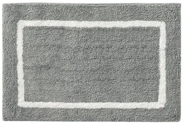 60x24 inch Gray Reversible High Pile Tufted Microfiber Bath Rug