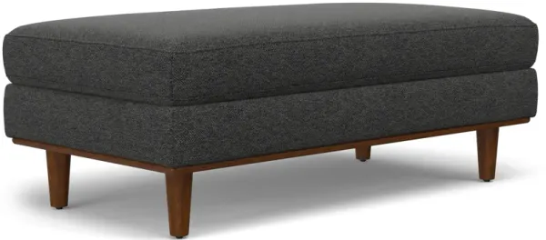 Morrison 49 inch Wide Mid-Century Modern Table Ottoman in Charcoal Grey Woven-Blend Fabric
