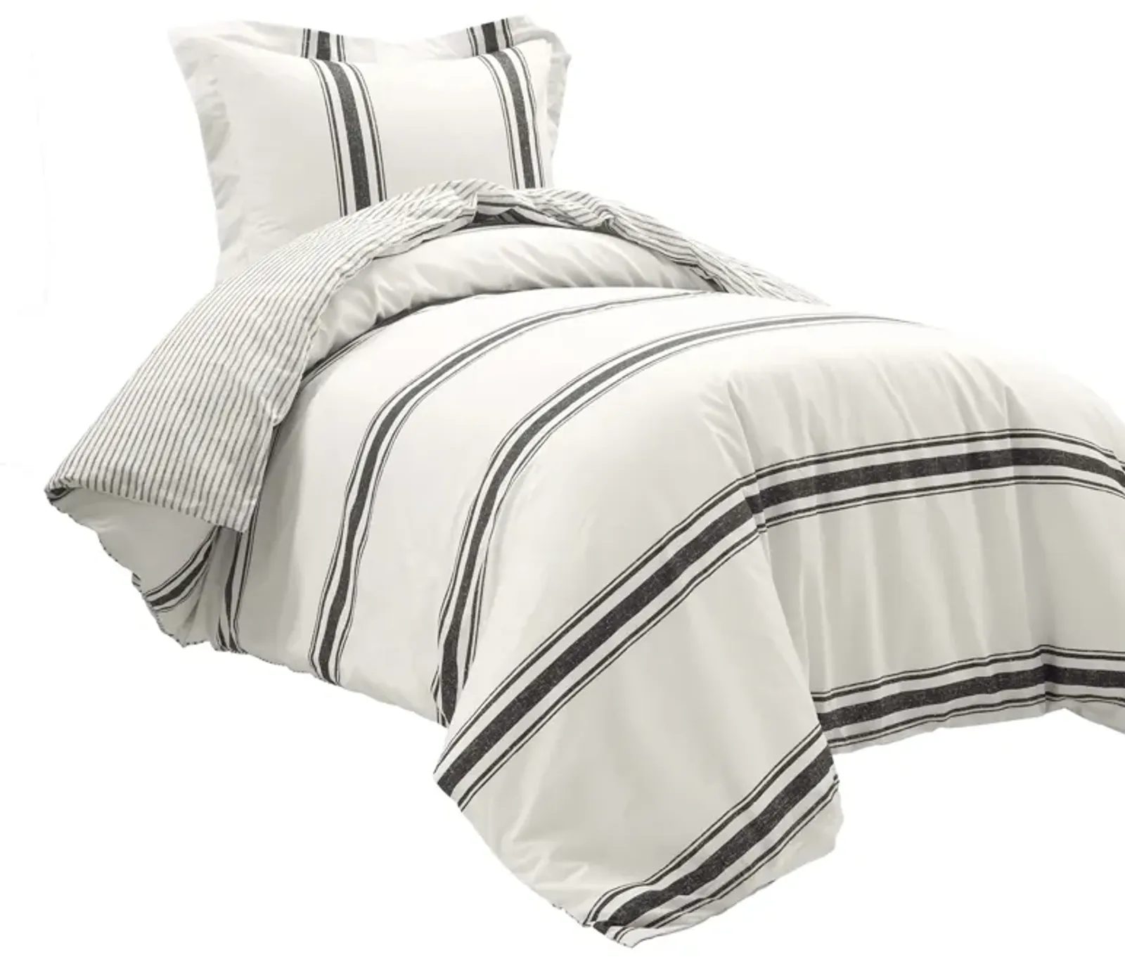 Farmhouse Stripe 100% Cotton Duvet Cover  2Pc Set