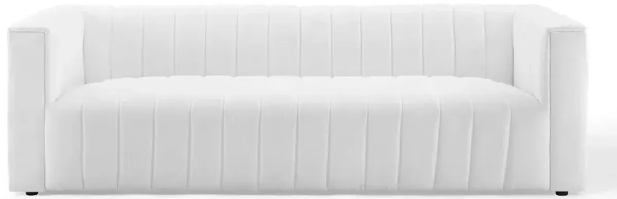 Reflection Channel Tufted Upholstered Fabric Sofa