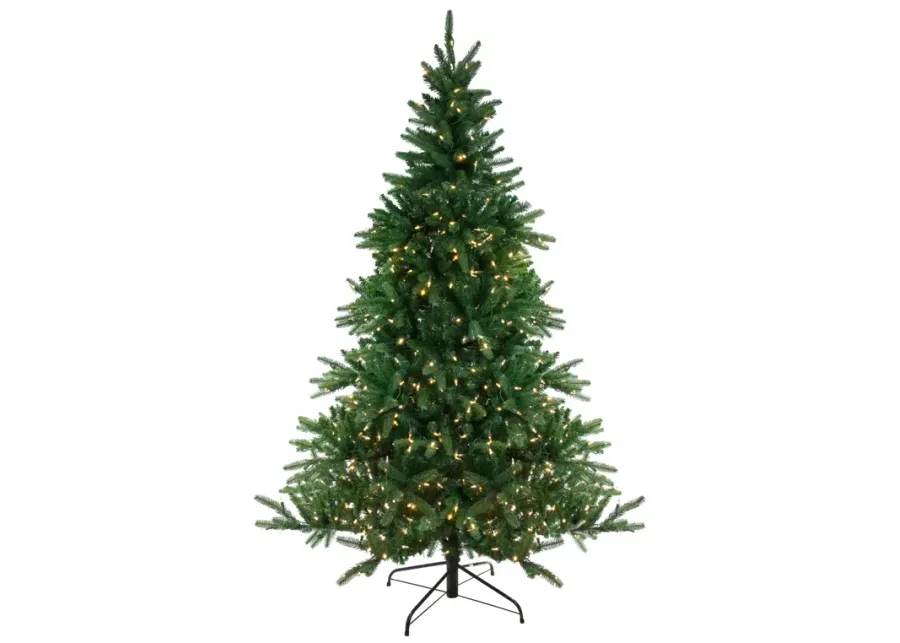 6.5' Pre-Lit Medium Instant-Connect Noble Fir Artificial Christmas Tree - Dual LED Lights