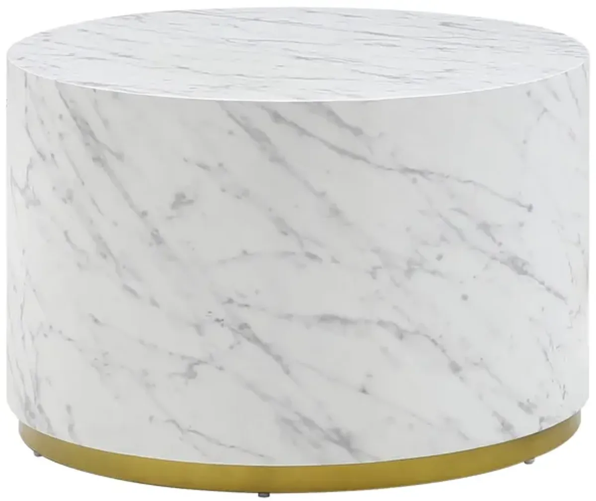 Marble Pattern Cocktail Table with Gold Metal Base - Stylish and Sturdy Furniture for Elegant Spaces