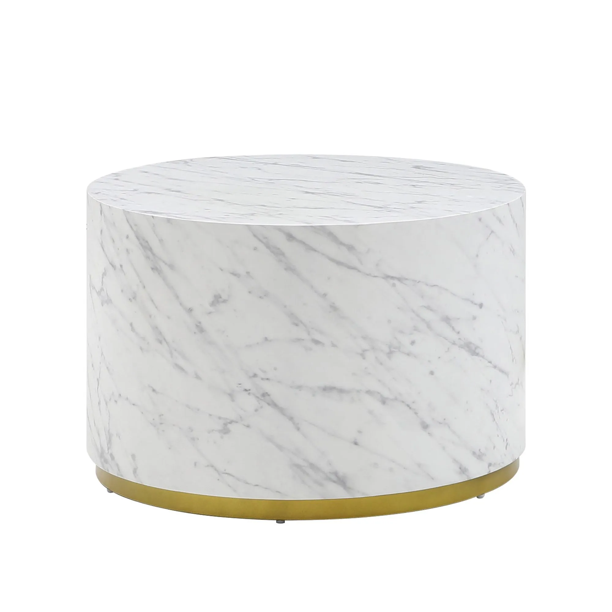 Marble Pattern Cocktail Table with Gold Metal Base - Stylish and Sturdy Furniture for Elegant Spaces