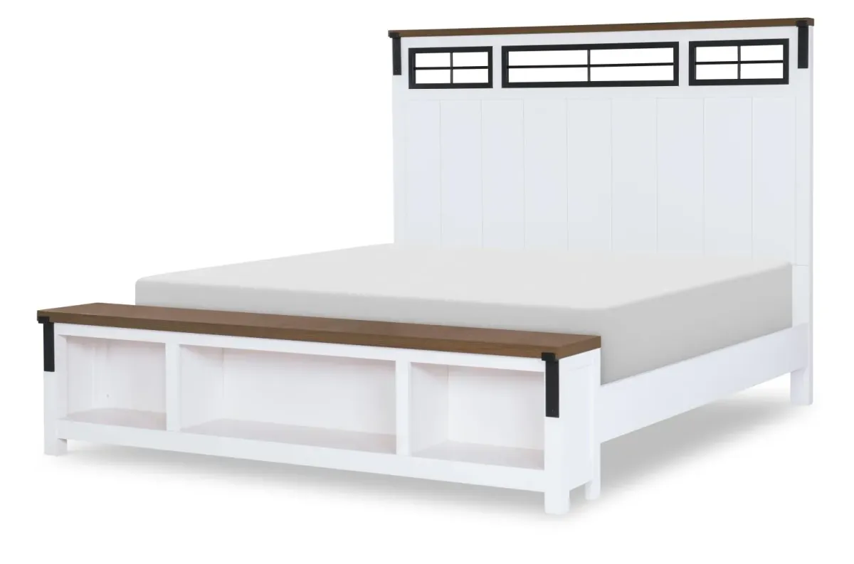 Beckett Cal King Two Tone Panel Bed w/ Storage