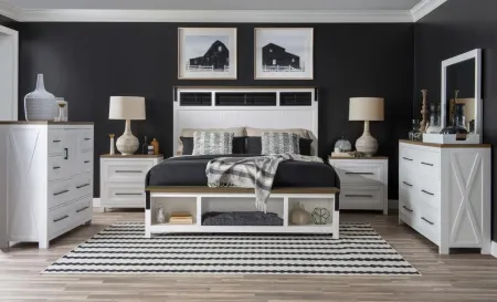 Beckett Cal King Two Tone Panel Bed w/ Storage