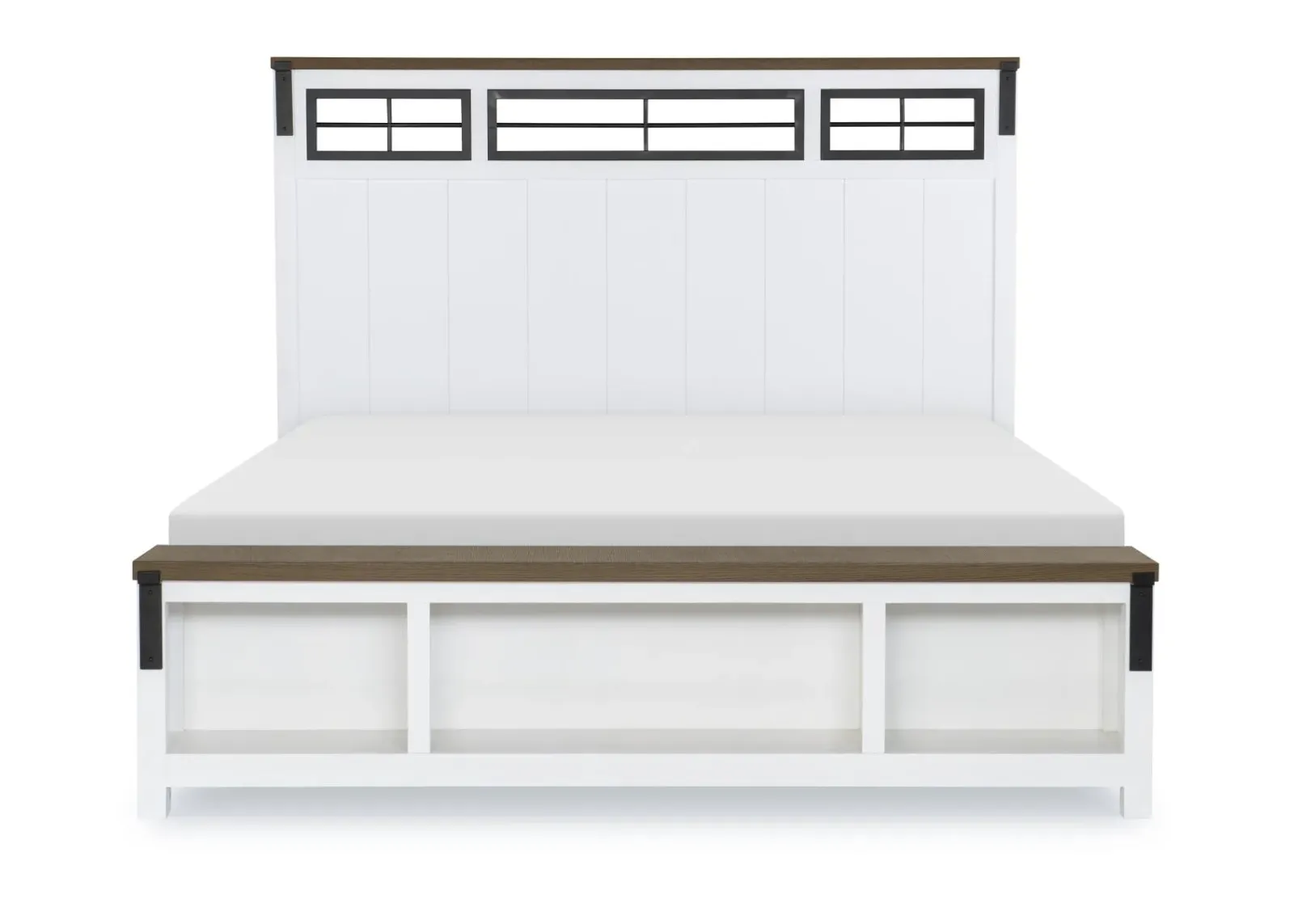 Beckett Cal King Two Tone Panel Bed w/ Storage