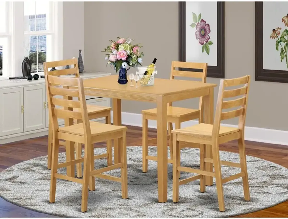 East West Furniture 5  PC  counter  height  pub  set-pub  Table  and  4  Kitchen  Chairs.