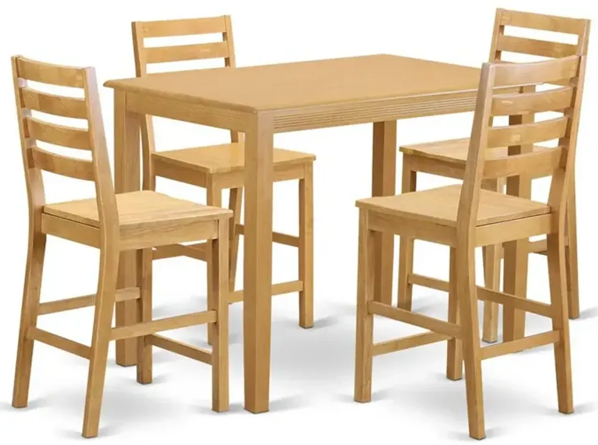 East West Furniture 5  PC  counter  height  pub  set-pub  Table  and  4  Kitchen  Chairs.