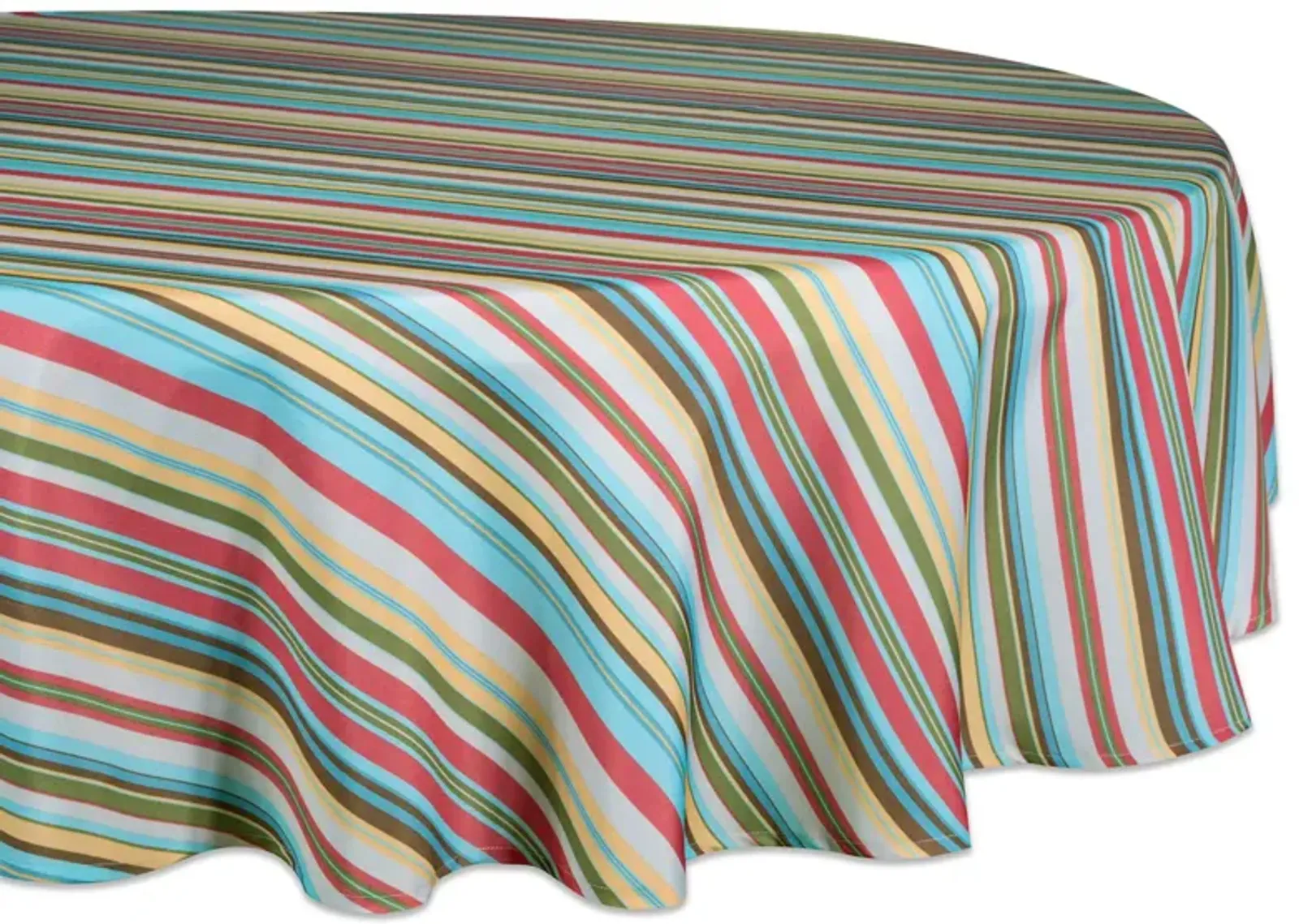 Vibrantly Colored Summer Striped Pattern Outdoor Round Tablecloth 60”