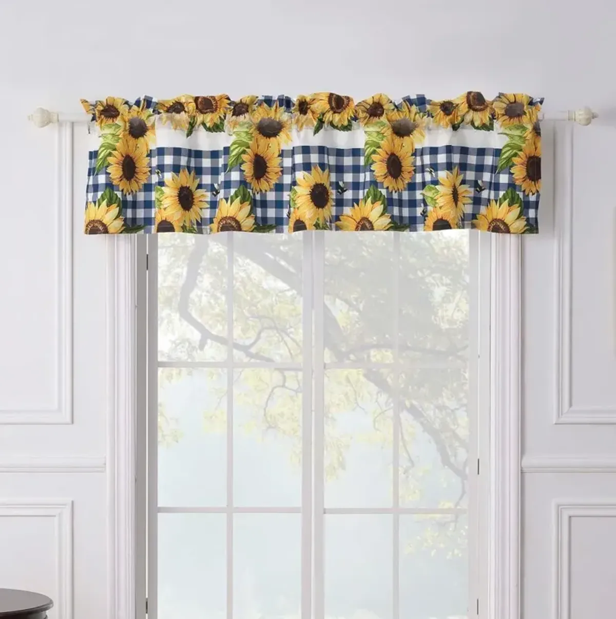 Greenland Home Fashions Barefoot Bungalow Sunflower Window Valance - 84x16", Gold