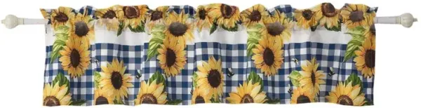 Greenland Home Fashions Barefoot Bungalow Sunflower Window Valance - 84x16", Gold