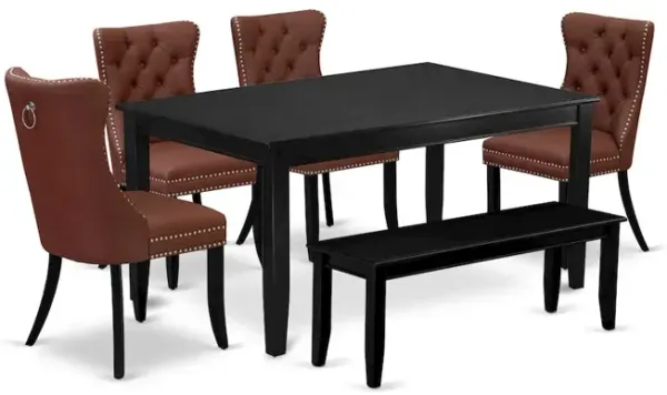 6 Piece Kitchen Table Set Consists of a Rectangle Dining Table
