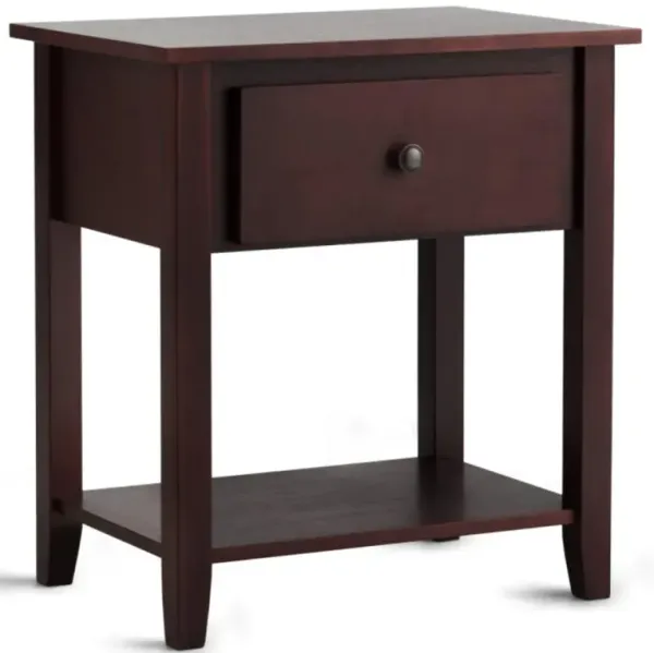 Hivvago Nightstand with Drawer and Storage Shelf for Bedroom Living Room
