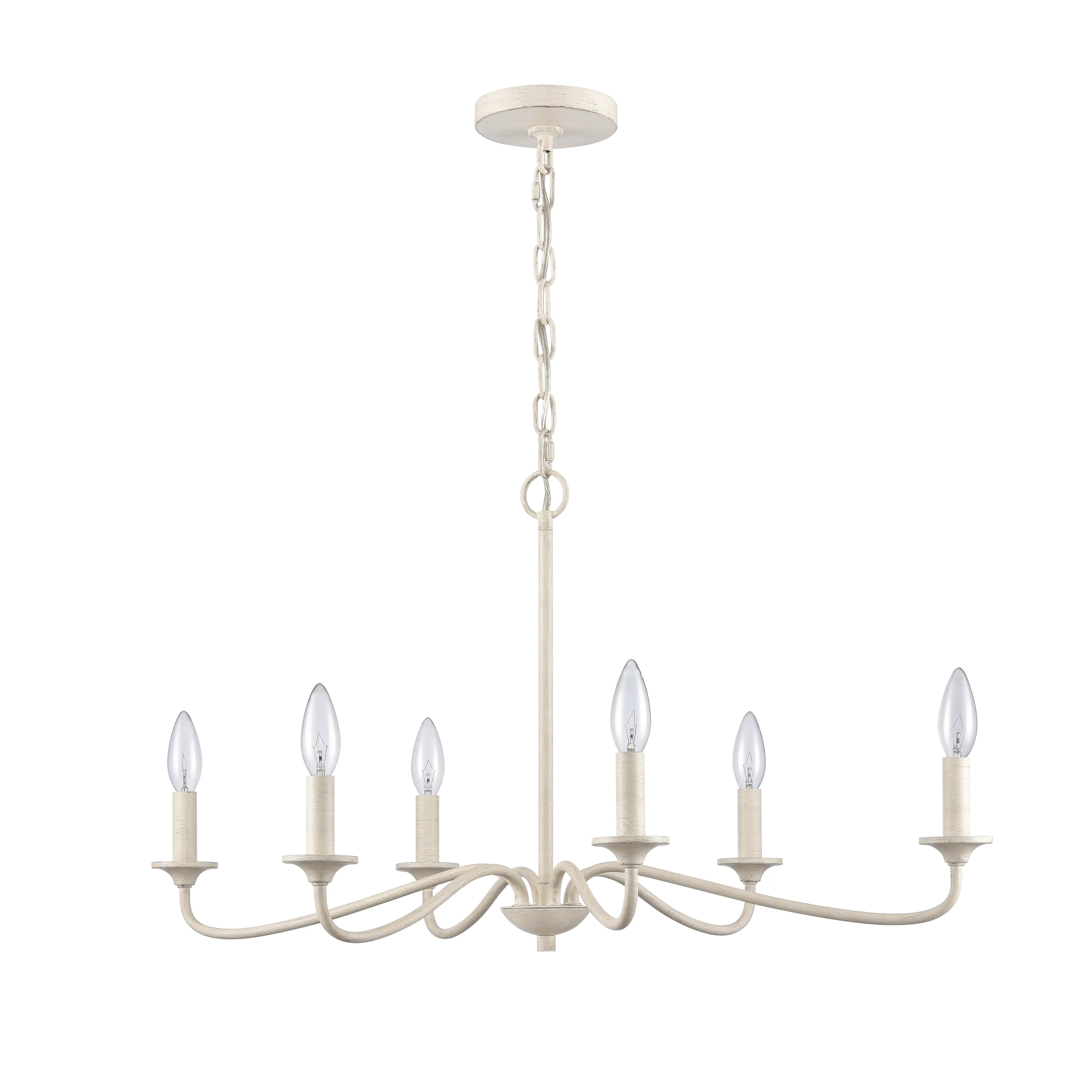 Quinn 30'' Wide 6-Light White Chandelier