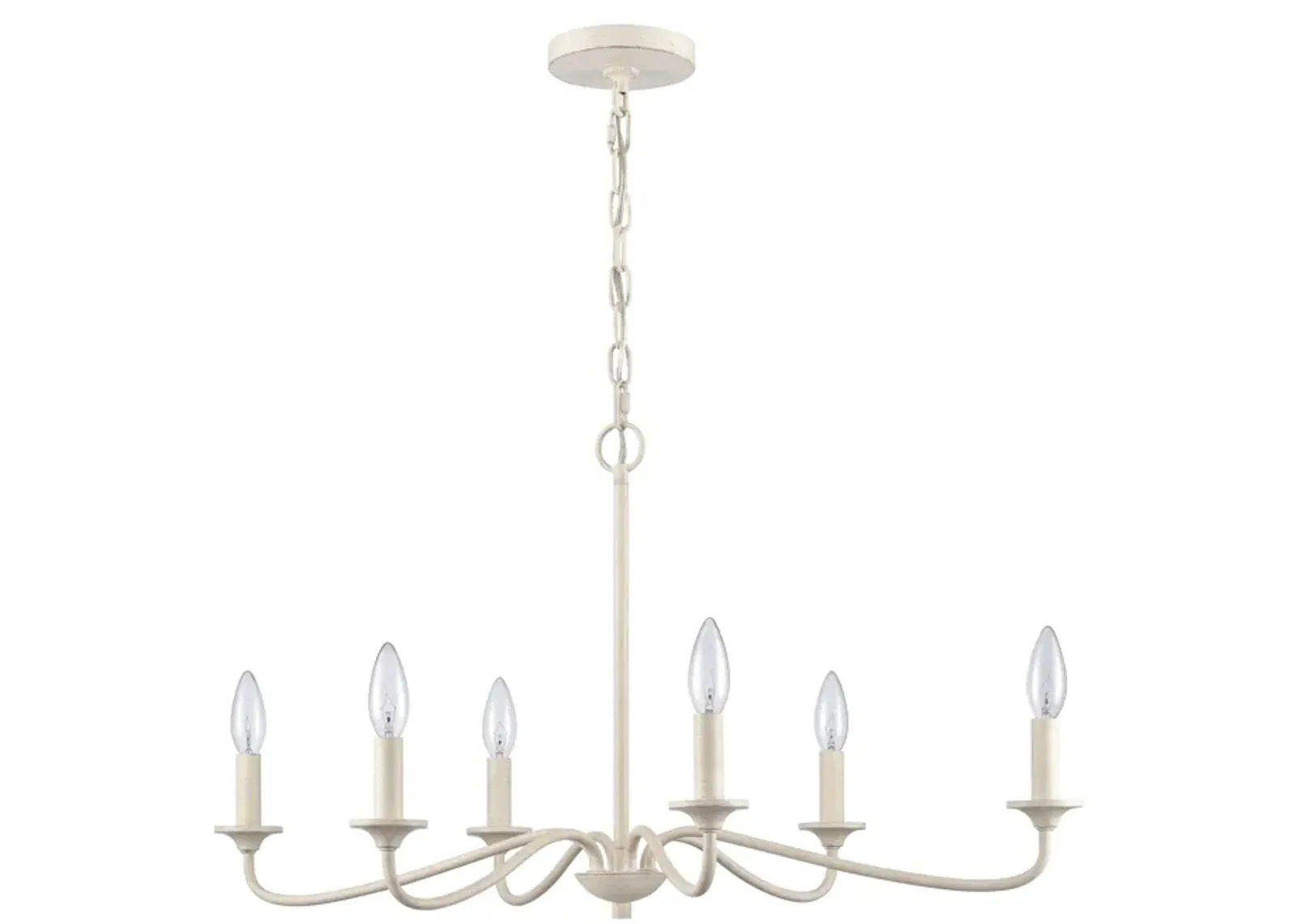 Quinn 30'' Wide 6-Light White Chandelier