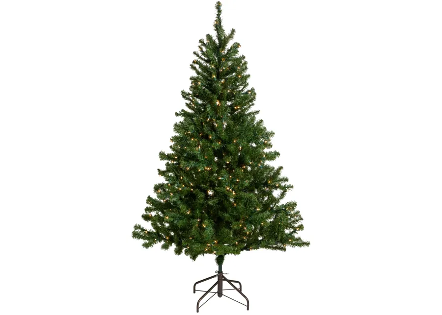 6' Pre-Lit Medium Balsam Pine Artificial Christmas Tree  Clear Lights