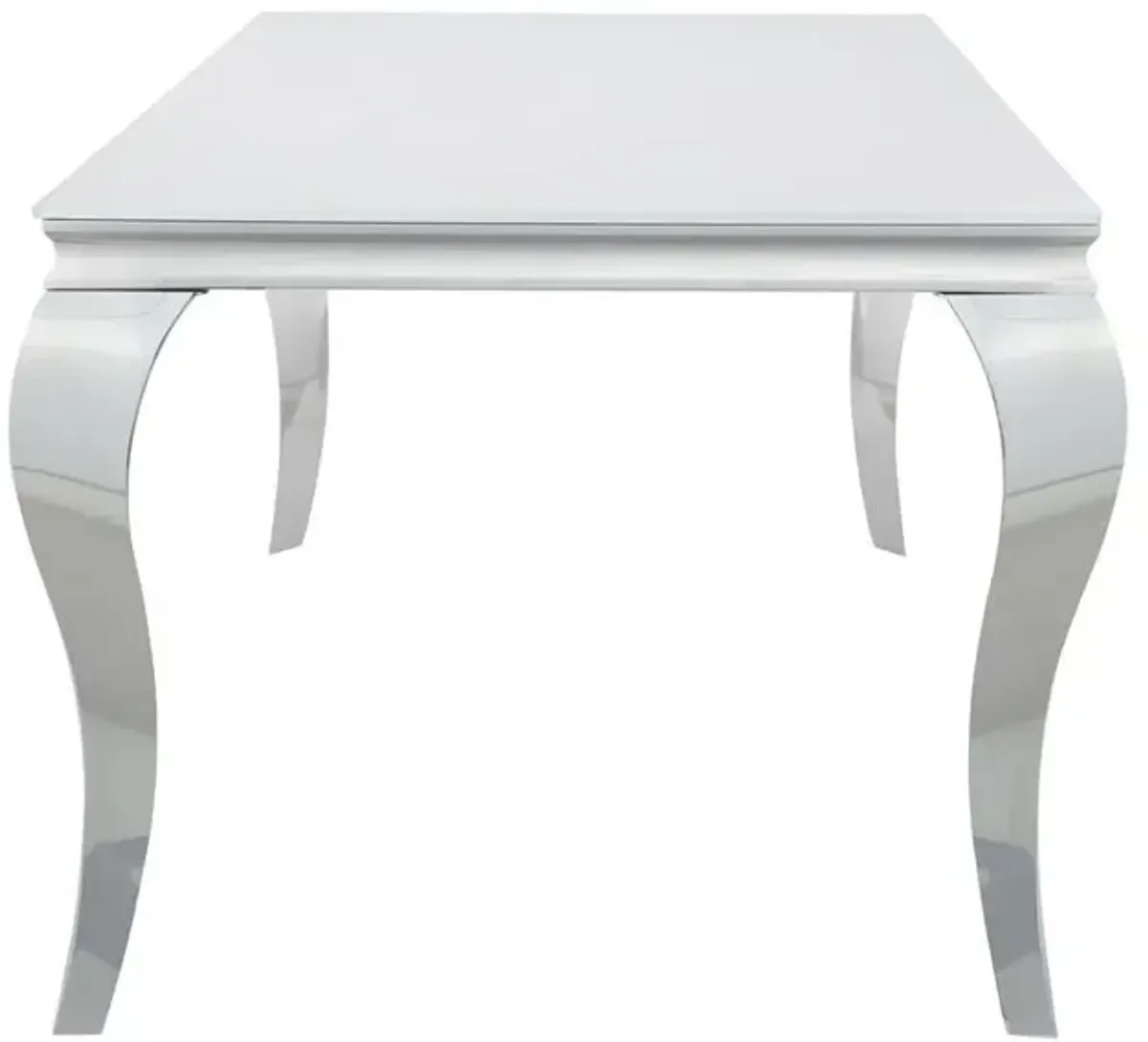 Coaster Co. of America Carone Rectangular Glass Top Dining Table White and Chrome