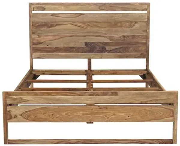 Porter Designs Urban Solid Sheesham Wood Queen Bed, Natural