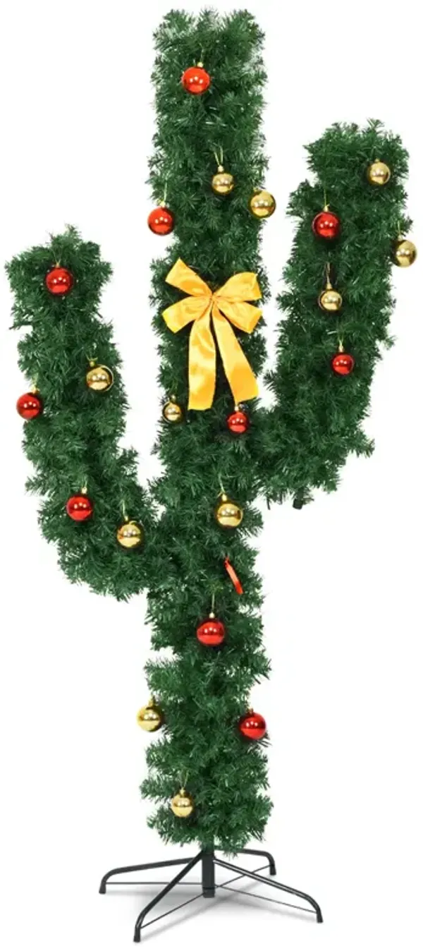Artificial Cactus PVC Christmas Tree for Unique Holiday Décor with Realistic Branches