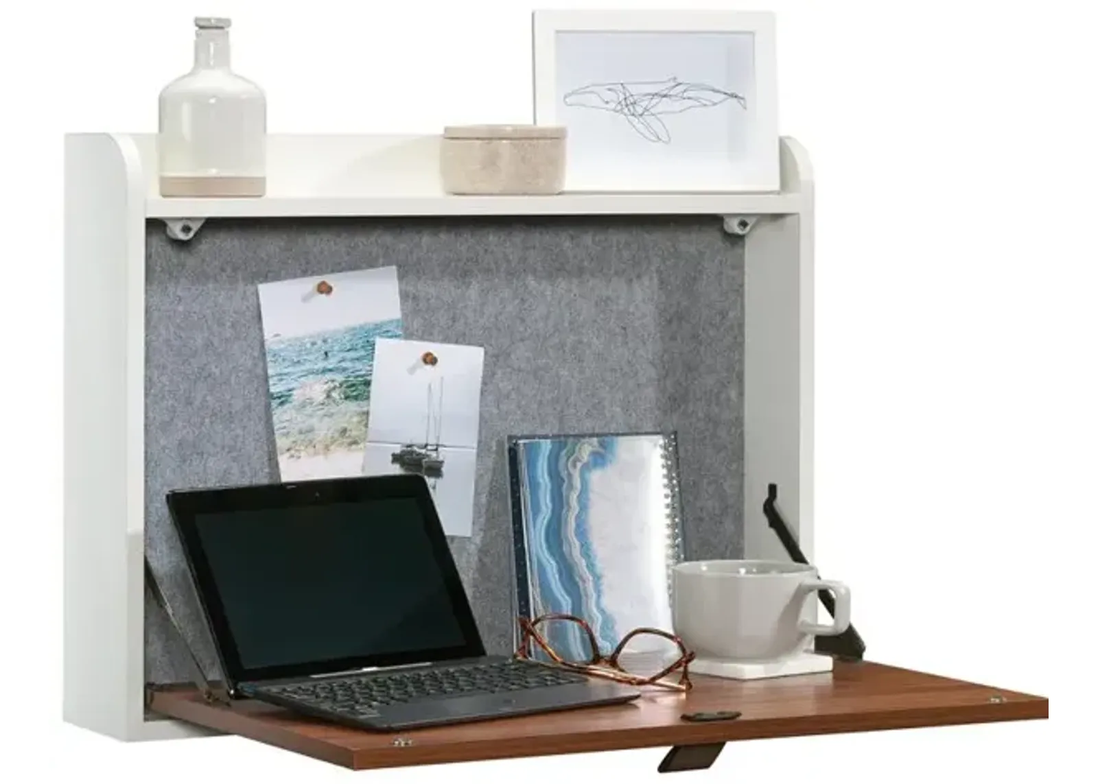 Sauder Anda Norr Wall Mount Desk Bl Ac/Wh 3A