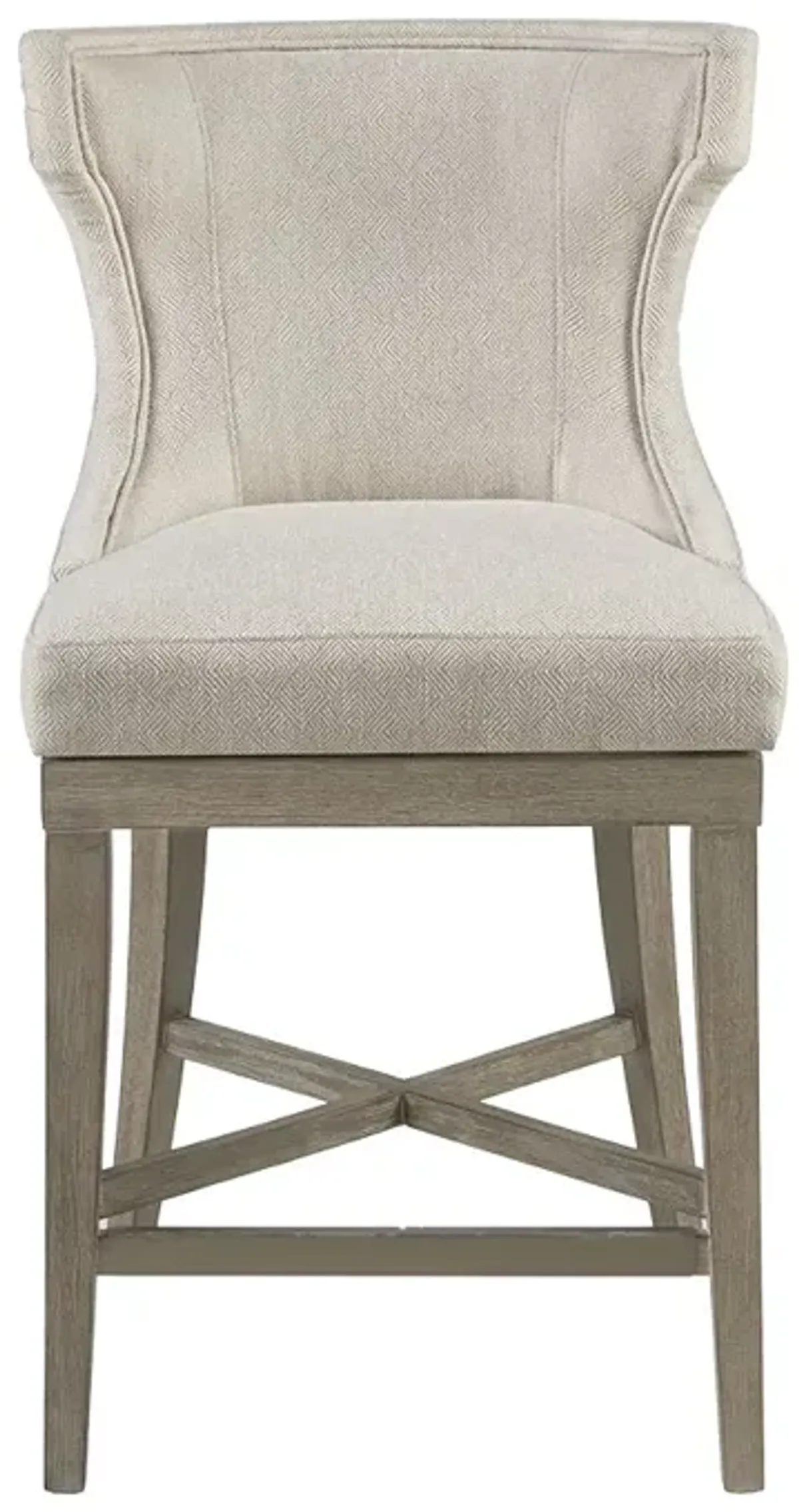 Gracie Mills Allie Swivel Wingback Counter Stool with Metal Kickplate