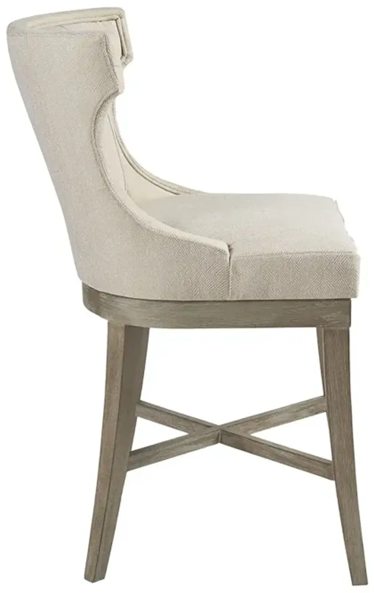 Gracie Mills Allie Swivel Wingback Counter Stool with Metal Kickplate