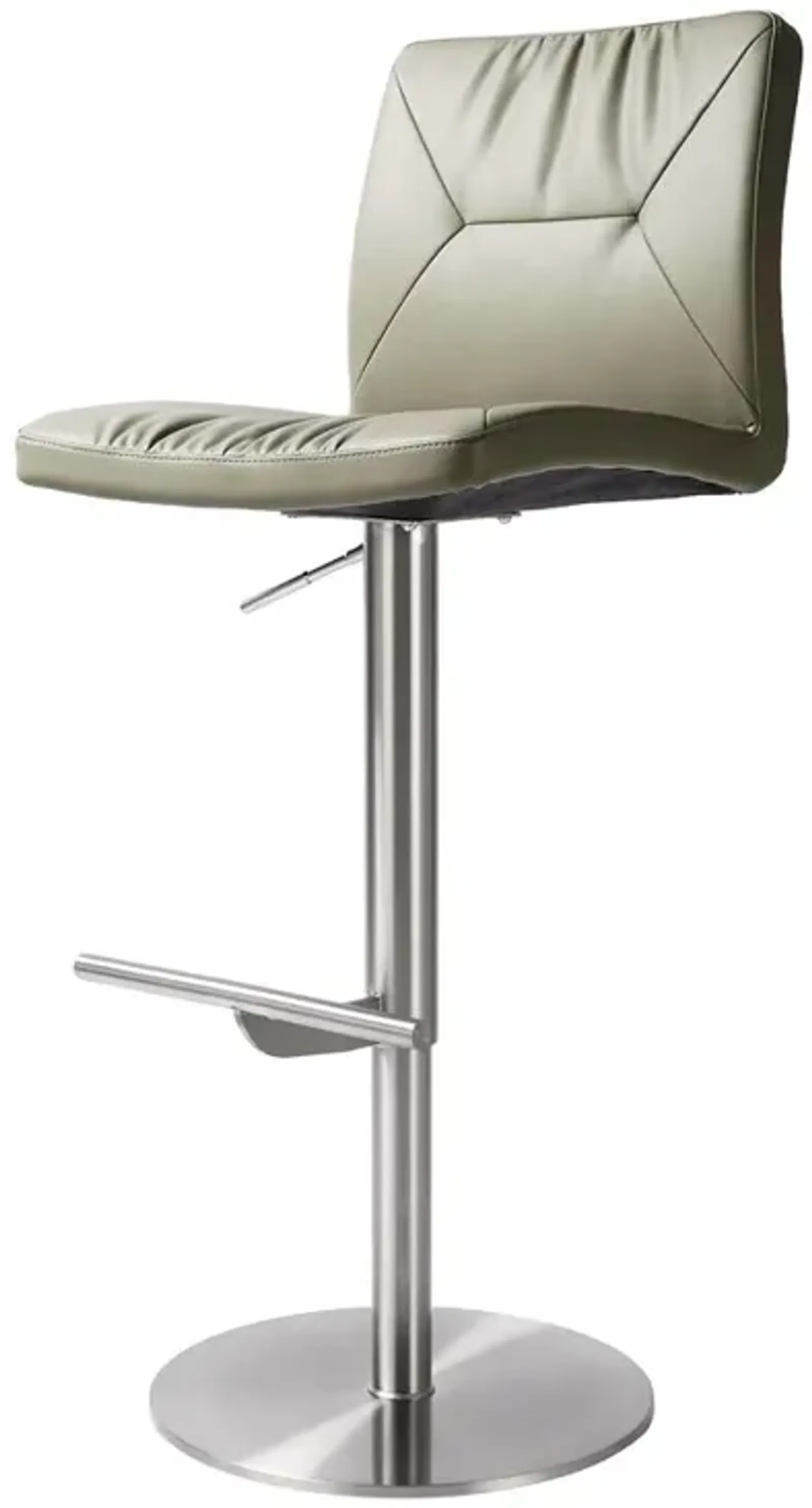 Belen Kox Sleek Adjustable Light Grey Vegan Leather Stool, Belen Kox