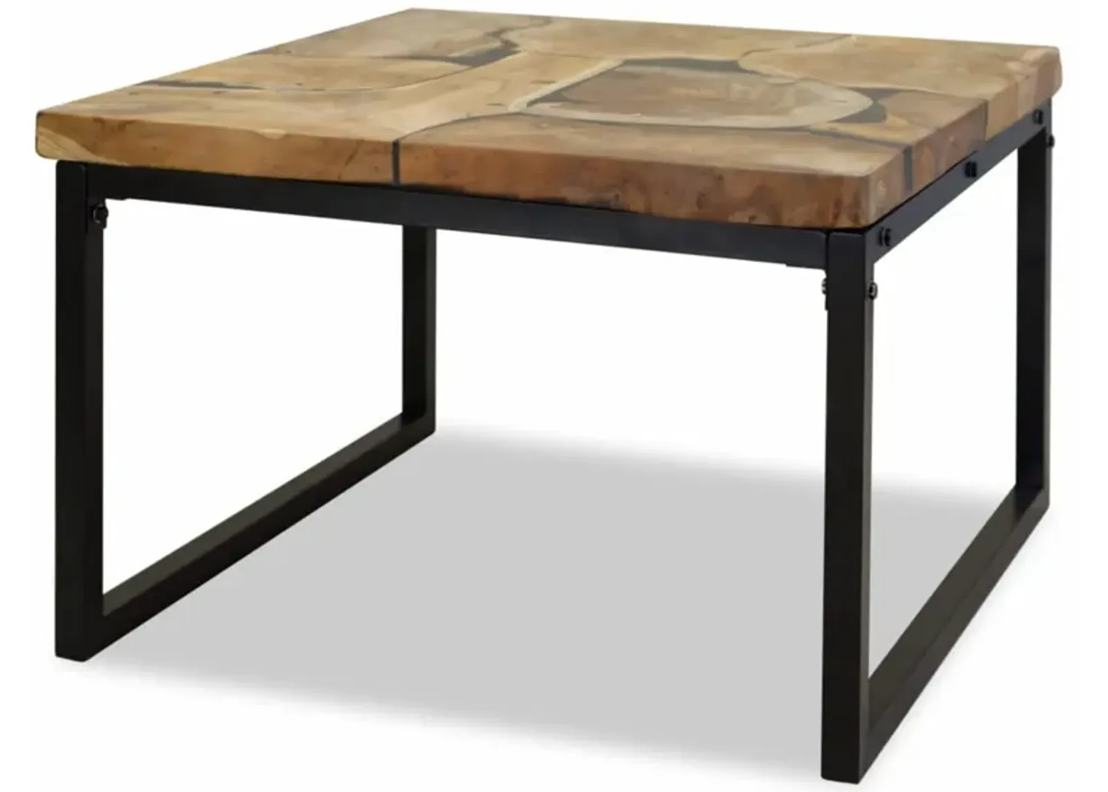 vidaXL Coffee Table Teak Resin 23.6"x23.6"x15.7"