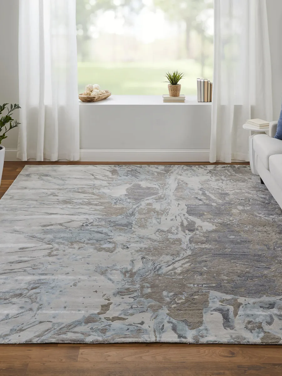 Zarah 8918F 8' x 10' Gray/Tan/Blue Rug