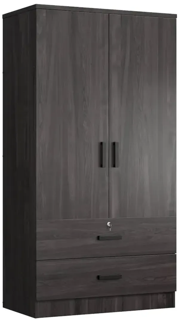 Woodpeckers Furniture And Mattress 2-Door Armoire with 2-Drawers (Tobacco)