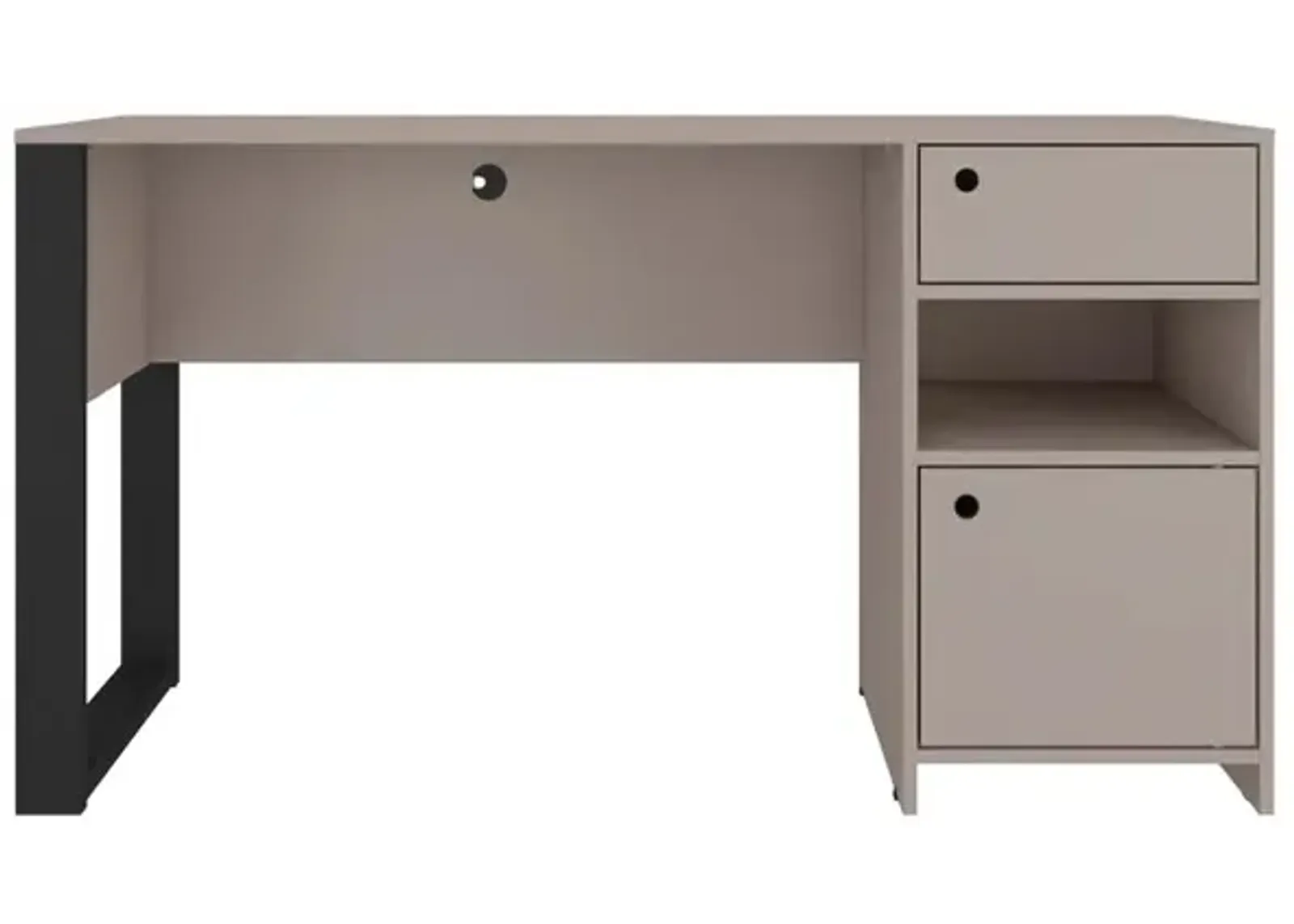 Techni Mobili Modern Style Industrial Writing Desk with Storage, Grey