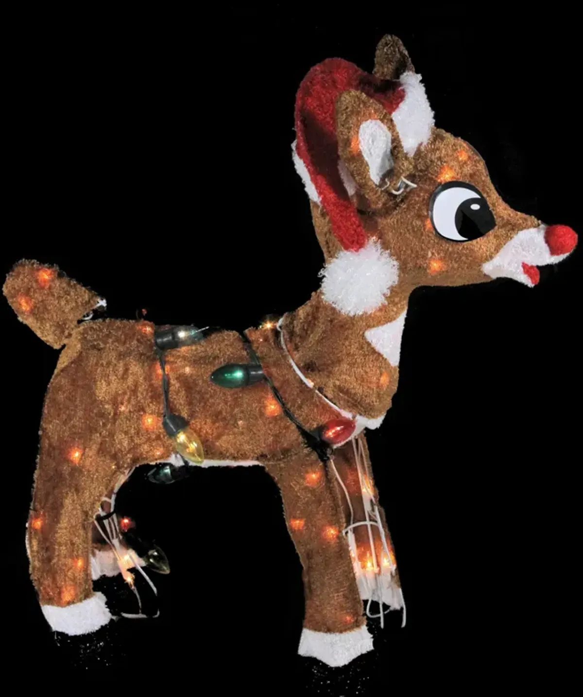 24" Lighted Rudolph with String Lights Christmas Outdoor Yard Decoration