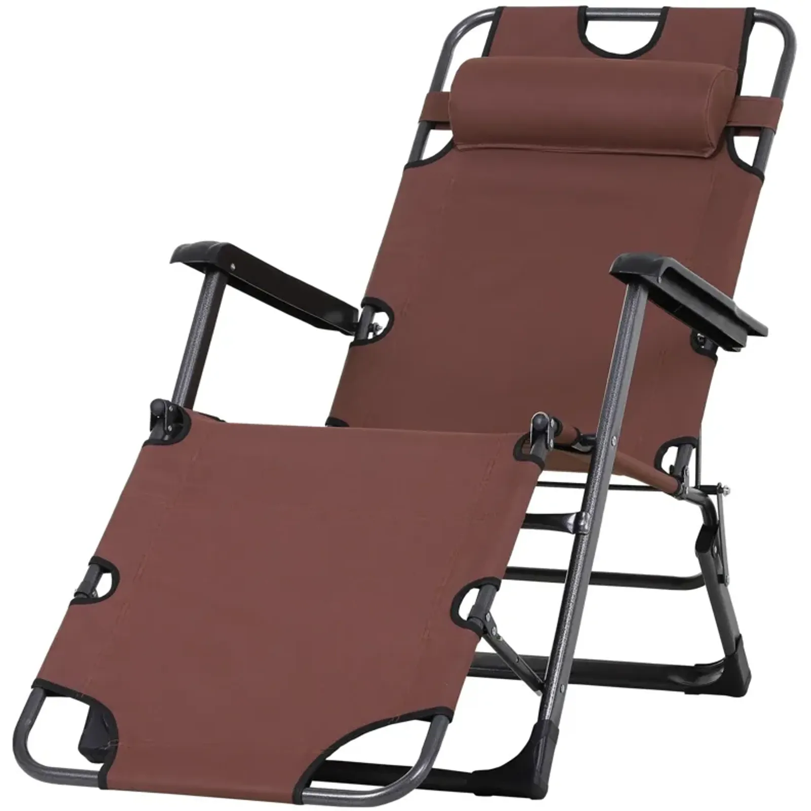 Outdoor Relaxation Station: Folding Lounger with Head Pillow