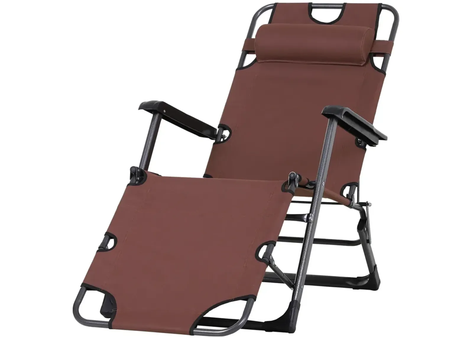 Outdoor Relaxation Station: Folding Lounger with Head Pillow