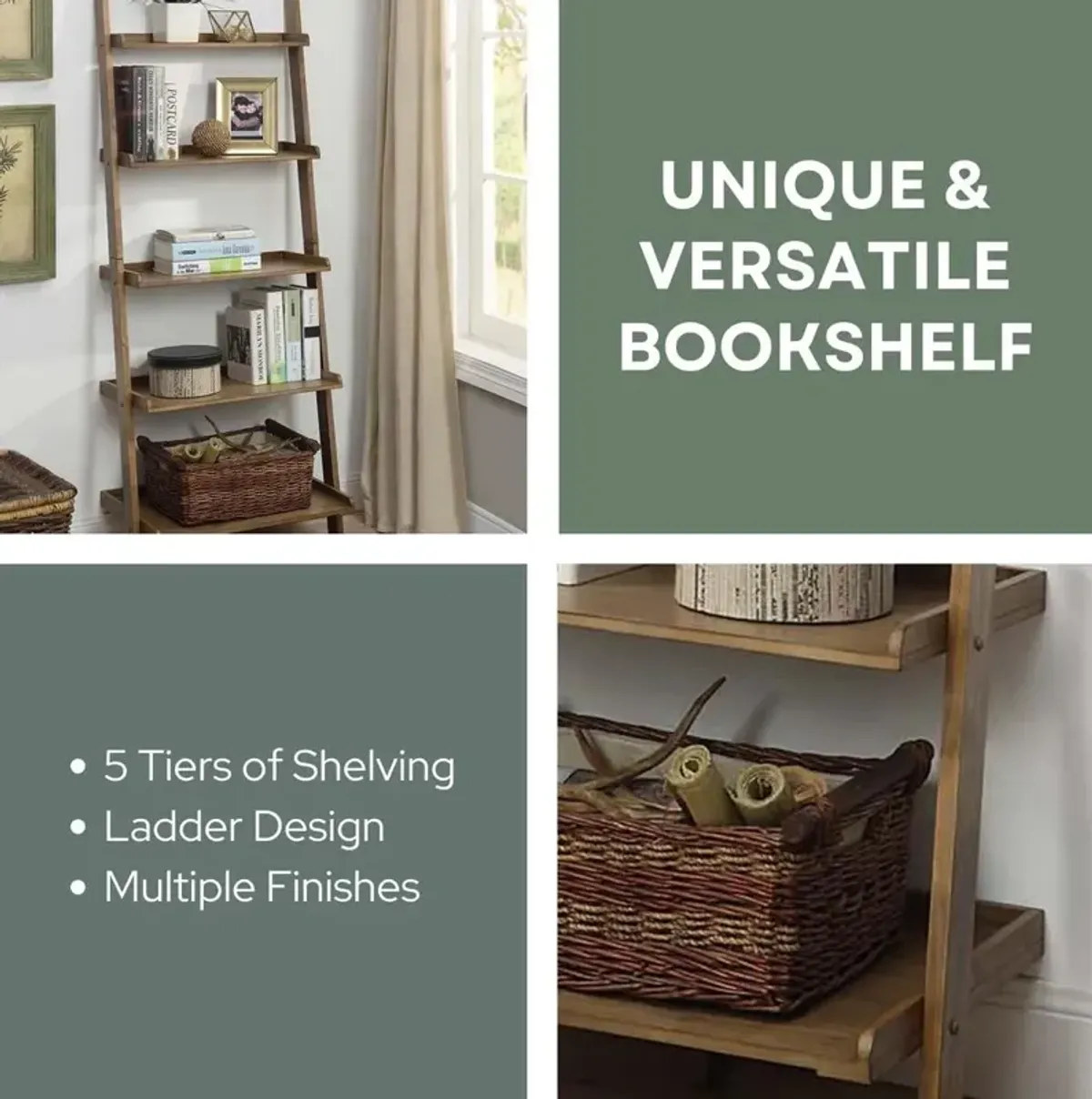 Convience Concept, Inc. American Heritage Bookshelf Ladder