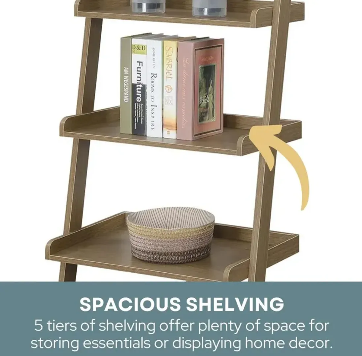 Convience Concept, Inc. American Heritage Bookshelf Ladder